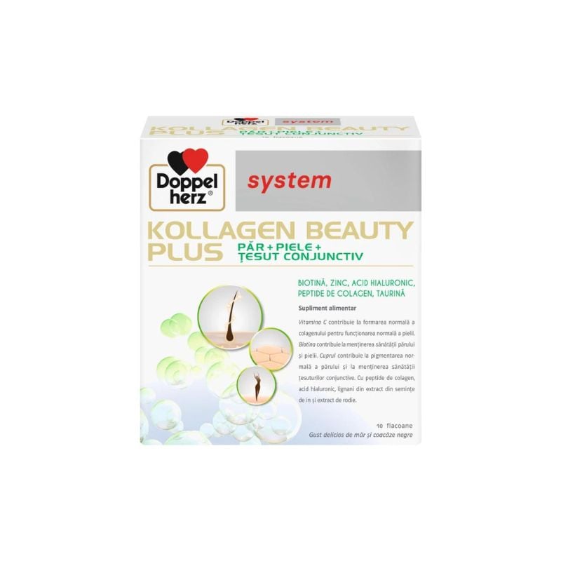 Kollagen System Beauty Plus, 10 flacoane, Doppelherz