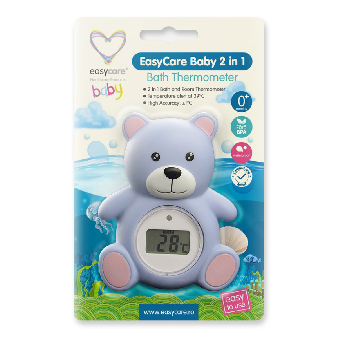 Termometru pentru baie digital 2 in 1, Ursulet, Easycare Baby