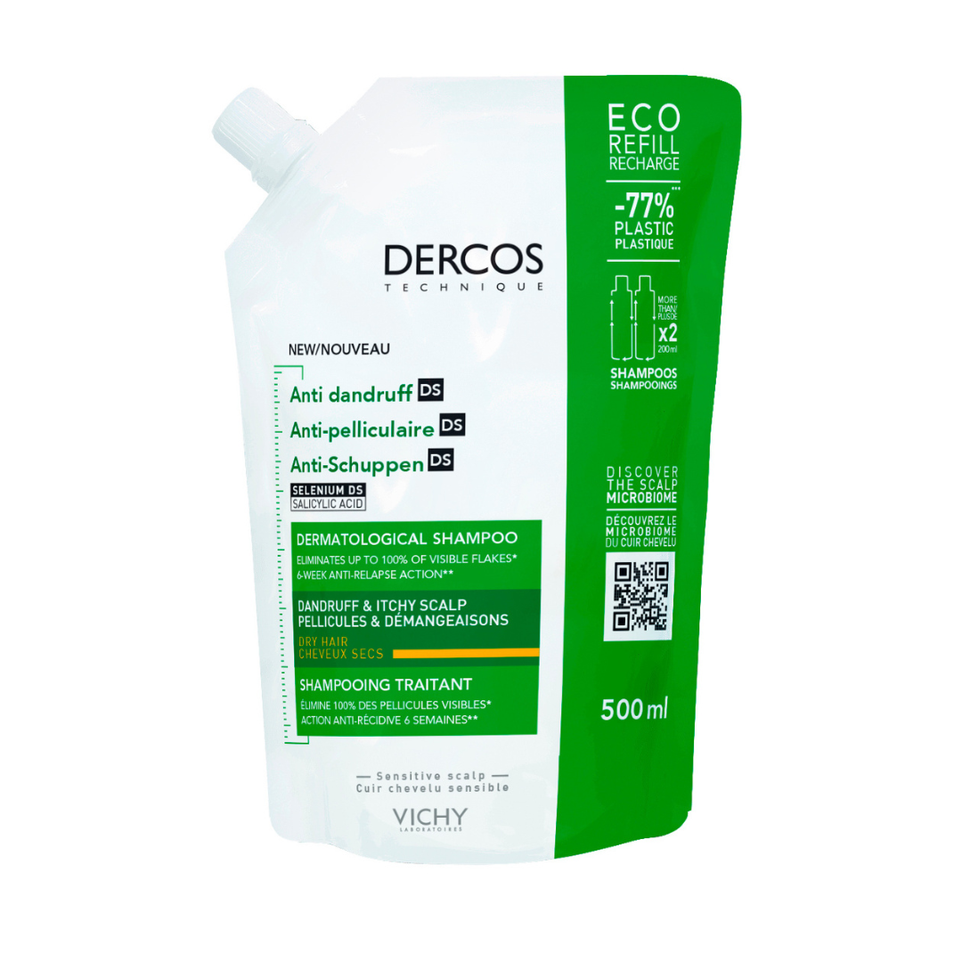 Sampon Anti-matreata Pentru Par Normal-uscat Rezerva Eco Dercos, 500 Ml, Vichy