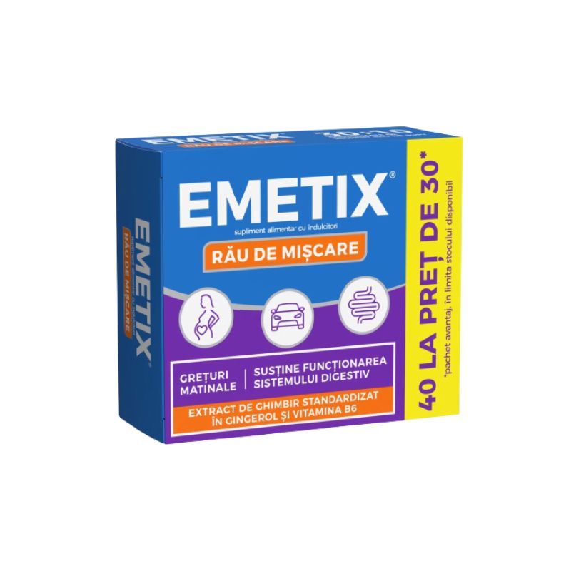 Emetix, 40 comprimate, Fiterman comprimate imagine 2022