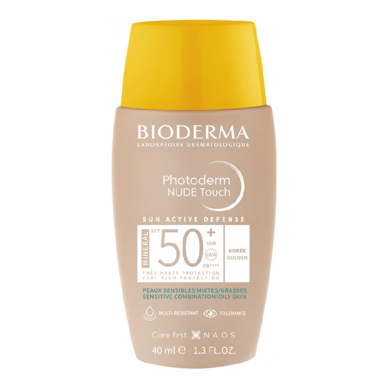 Fluid Photoderm Nude Touch, SPF50+, Nuanta aurie, 40 ml, Bioderma