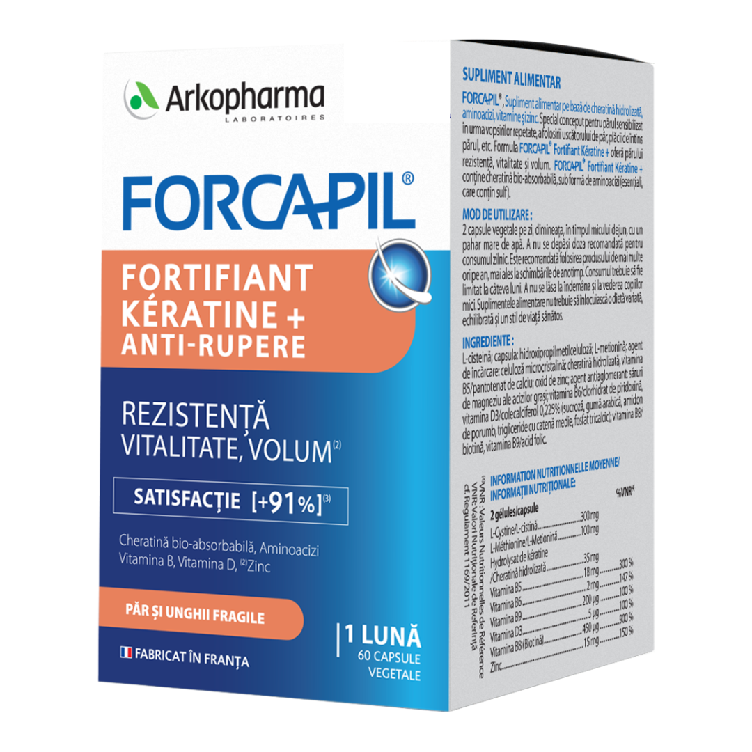 Forcapil Fortifiant Keratine +, 60 Capsule