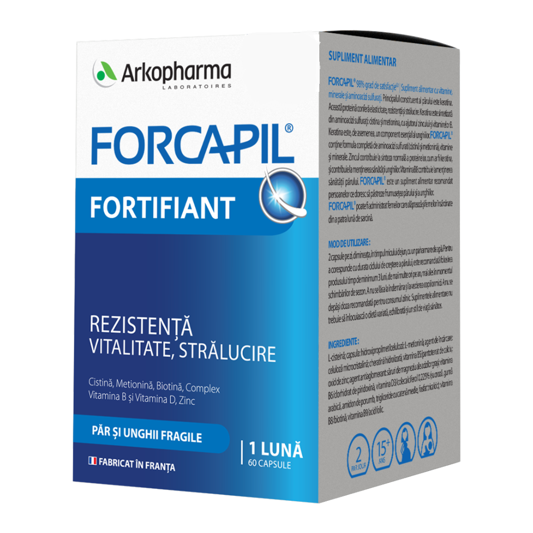 Forcapil Formula Fortifianta Pentru Par Si Unghii, 60 Capsule