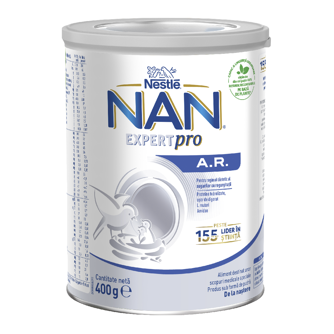 Lapte praf Nan AntiRegurgitare +0 luni, 400g, Nestle