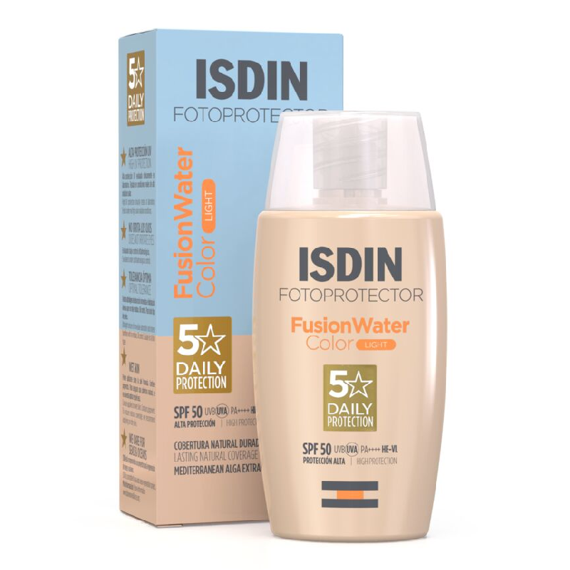 Crema Protectie Solara Spf50, Fotoprotector Fusion Color Light, 50ml, Isdin