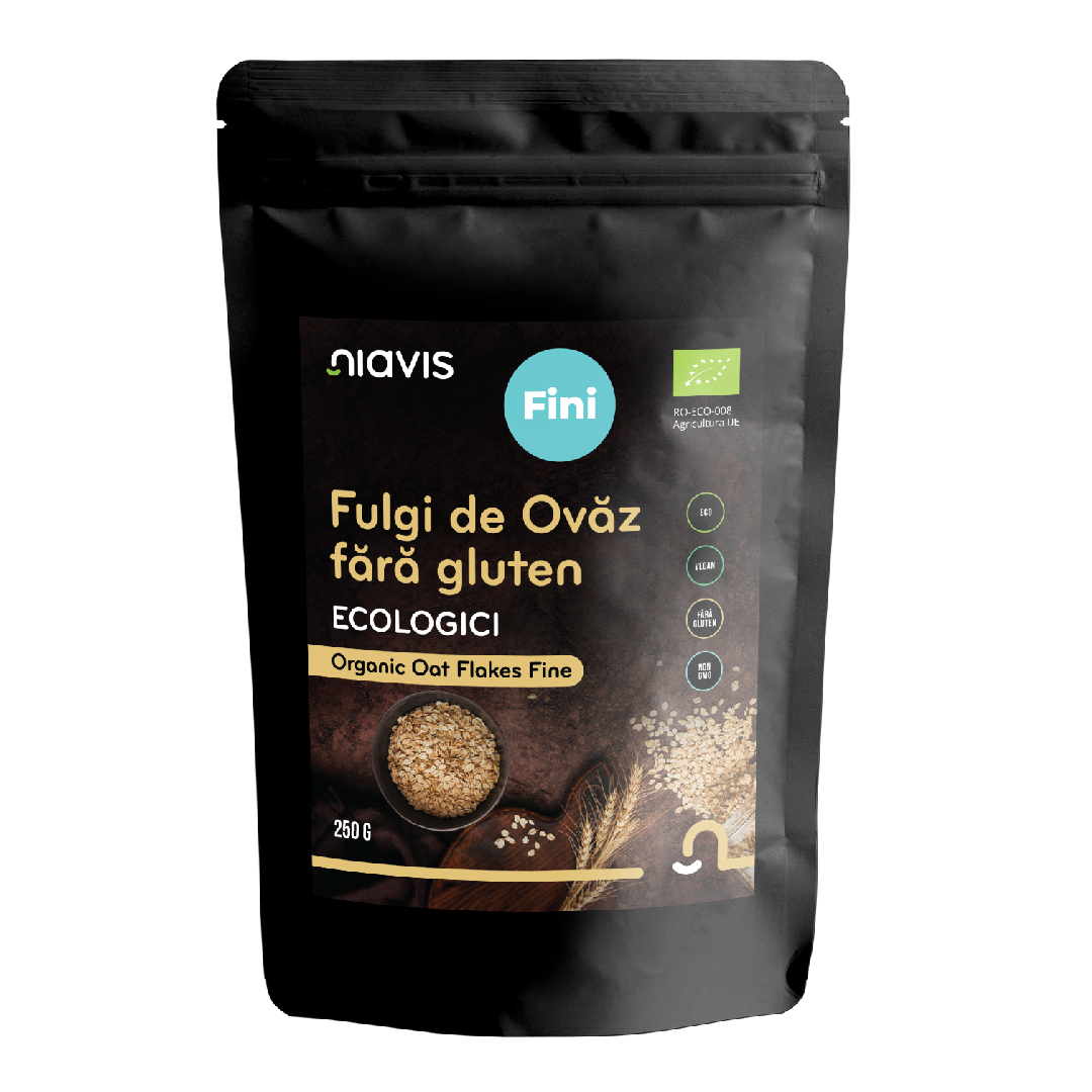 Fulgi de Ovaz Ecologici Fini fara Gluten, 250g, Niavis