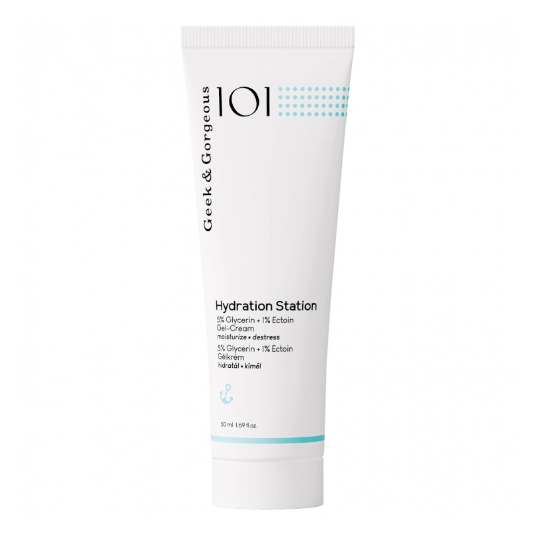 Crema hidratanta 6 % Glicerina + Ectoina Hydration Station, 50 ml, Geek & Gorgeous