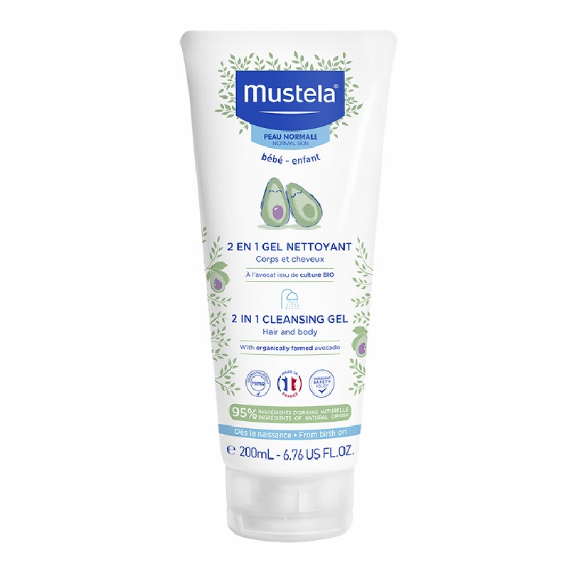 Gel de curatare 2 in 1 par si corp, 200 ml, Mustela