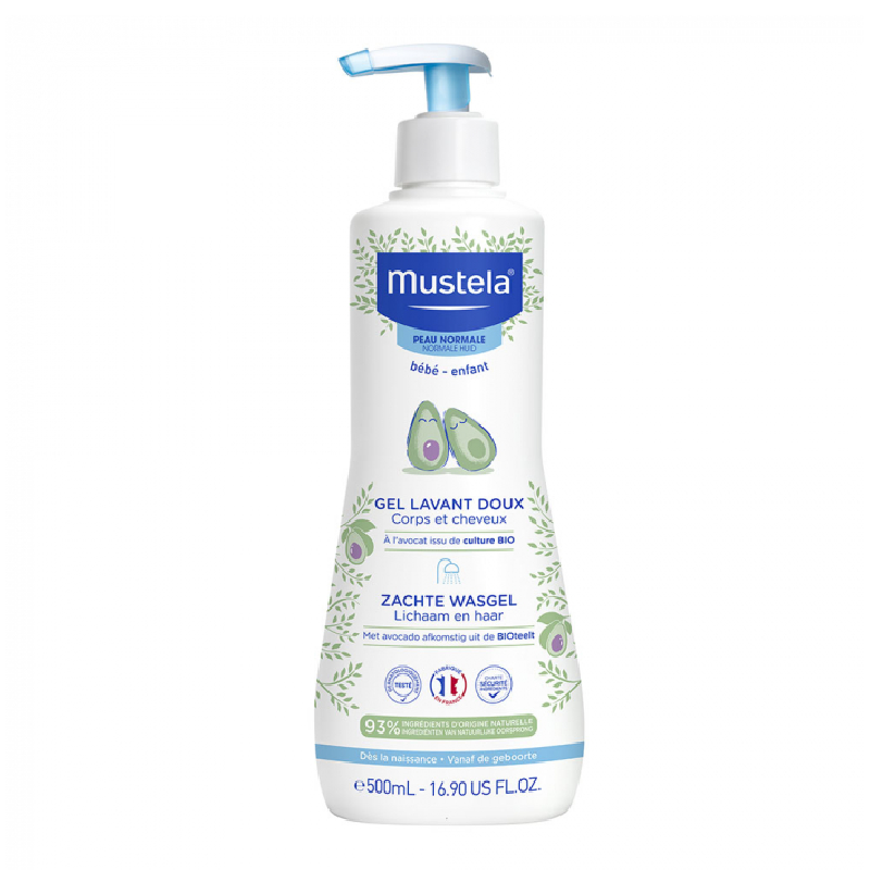 Gel de curatare delicat pentru par si corp, 500ml, Mustela