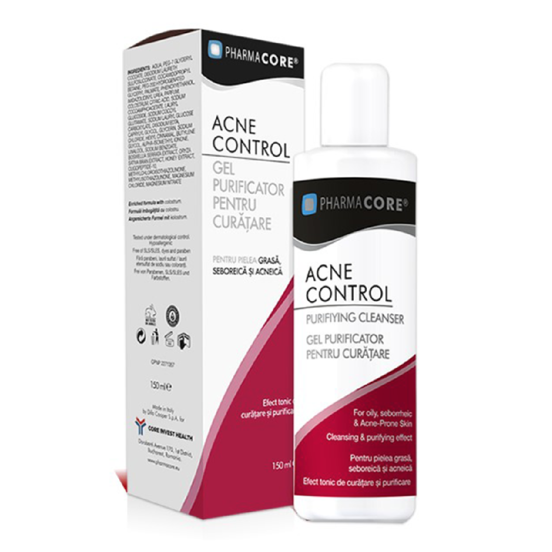 Gel Purificator Pentru Curatare Acne Control, 150 Ml, Pharmacore