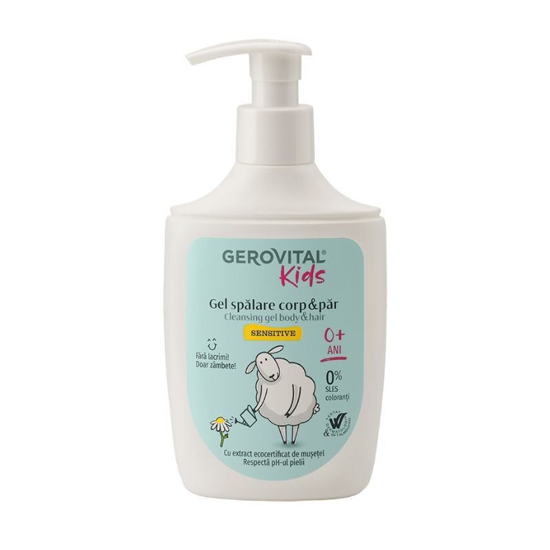 Gel Spalare Corp Si Par Sensitive, 300 Ml, Gerovital Kids