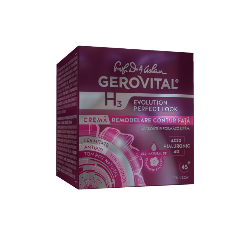 Crema Remodelare Contur Fata H3 Evolution Perfect Look, 50 Ml, Gerovital