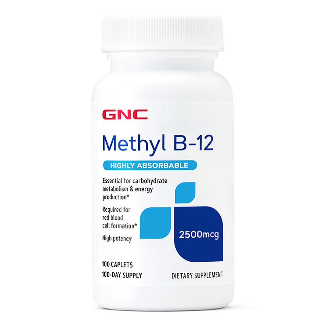 Methyl B-12 2500mcg, Vitamina B-12 Metilcobalamina, 100 tablete, GNC