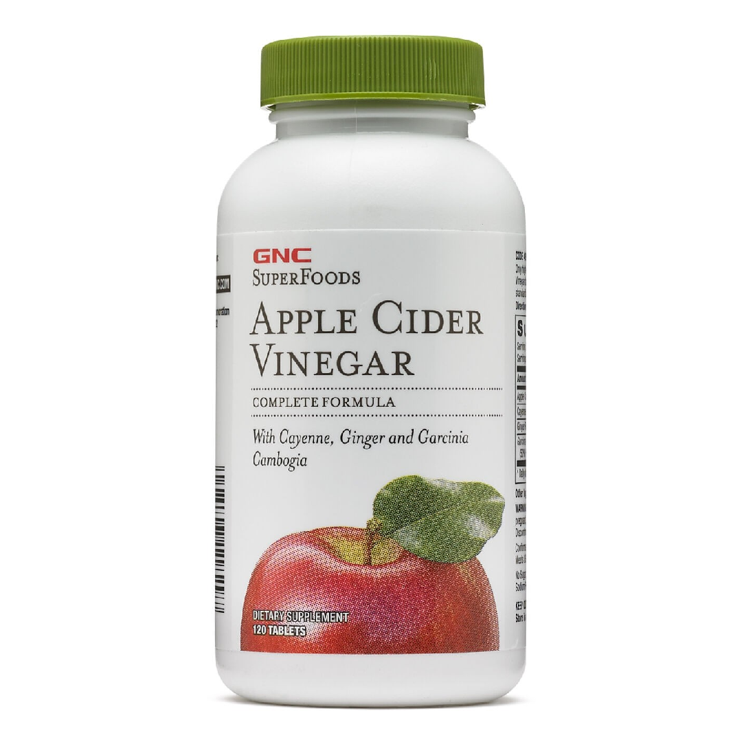 Otet din Cidru de Mere, SuperFoods Apple Cider Vinegar, 120 tablete, GNC