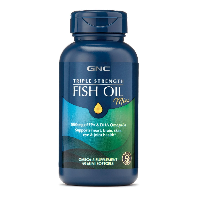 Triple Strength Fish Oil, Ulei de Peste Mini Capsule, 60 capsule, GNC