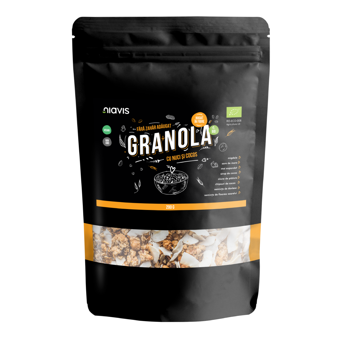 Granola Eco cu nuci si cocos, 200 g, Niavis