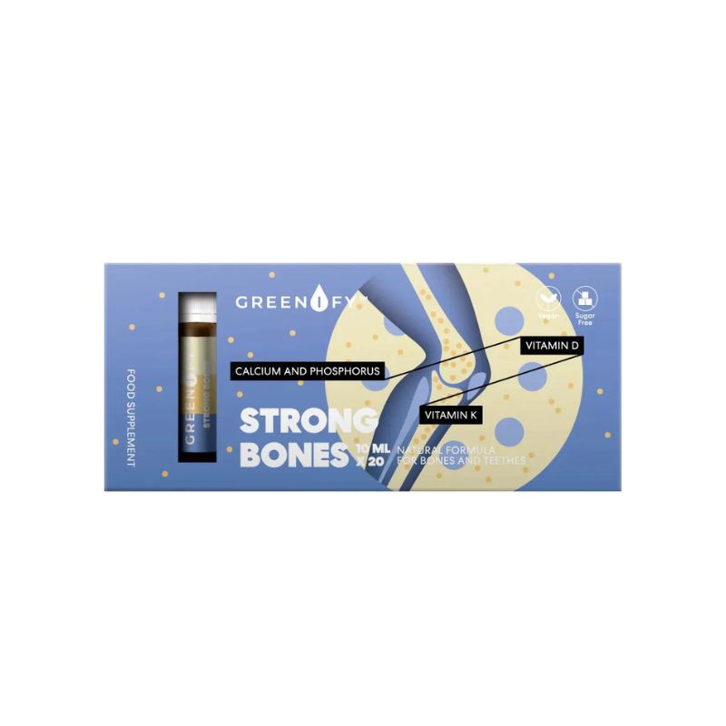 Greenify Strong Bones Shots intarirea oaselor si a dintilor, 20 bucati x 10 ml, Valentis Articulatii imagine 2022