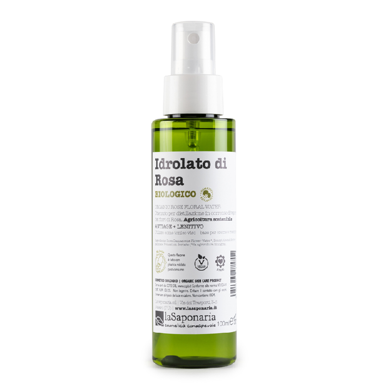 Hidrolat bio anti-imbatranire de trandafir, 100ml, La Saponaria