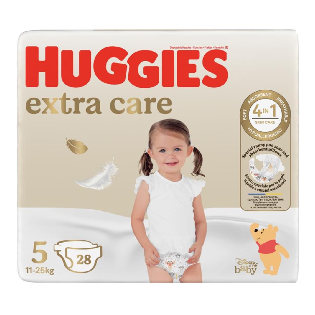 Scutece Extra Care Nr.5, 11-25 Kg, 28 Bucati, Huggies