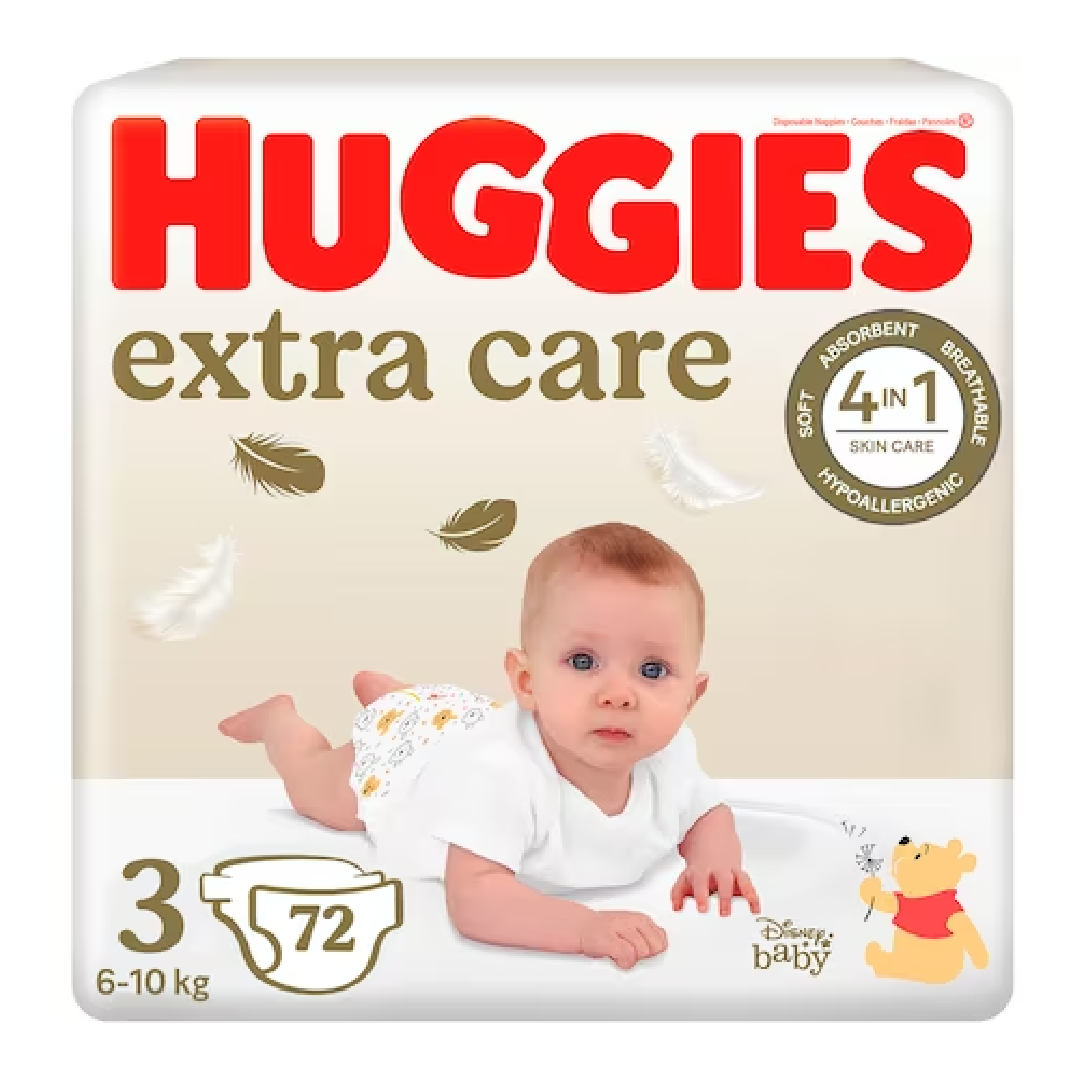 Scutece Extra Care Nr.3, 6-10 Kg, 72 Bucati, Huggies