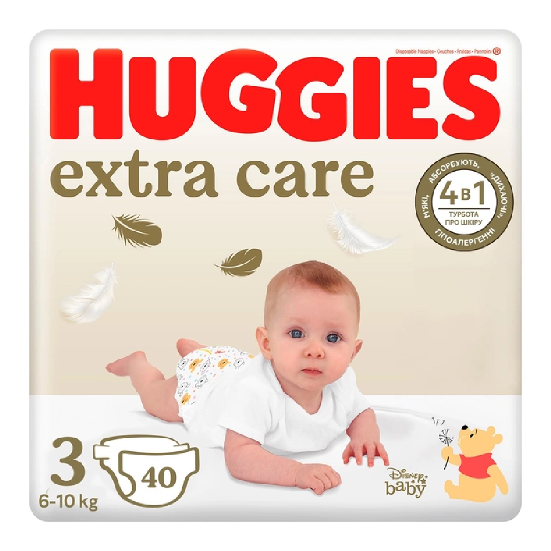 Scutece Extra Care Nr.3, 6-10 Kg, 40 Bucati, Huggies