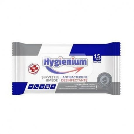Hygienium servetele umede antibacteriene si dezinfectante x 15 buc