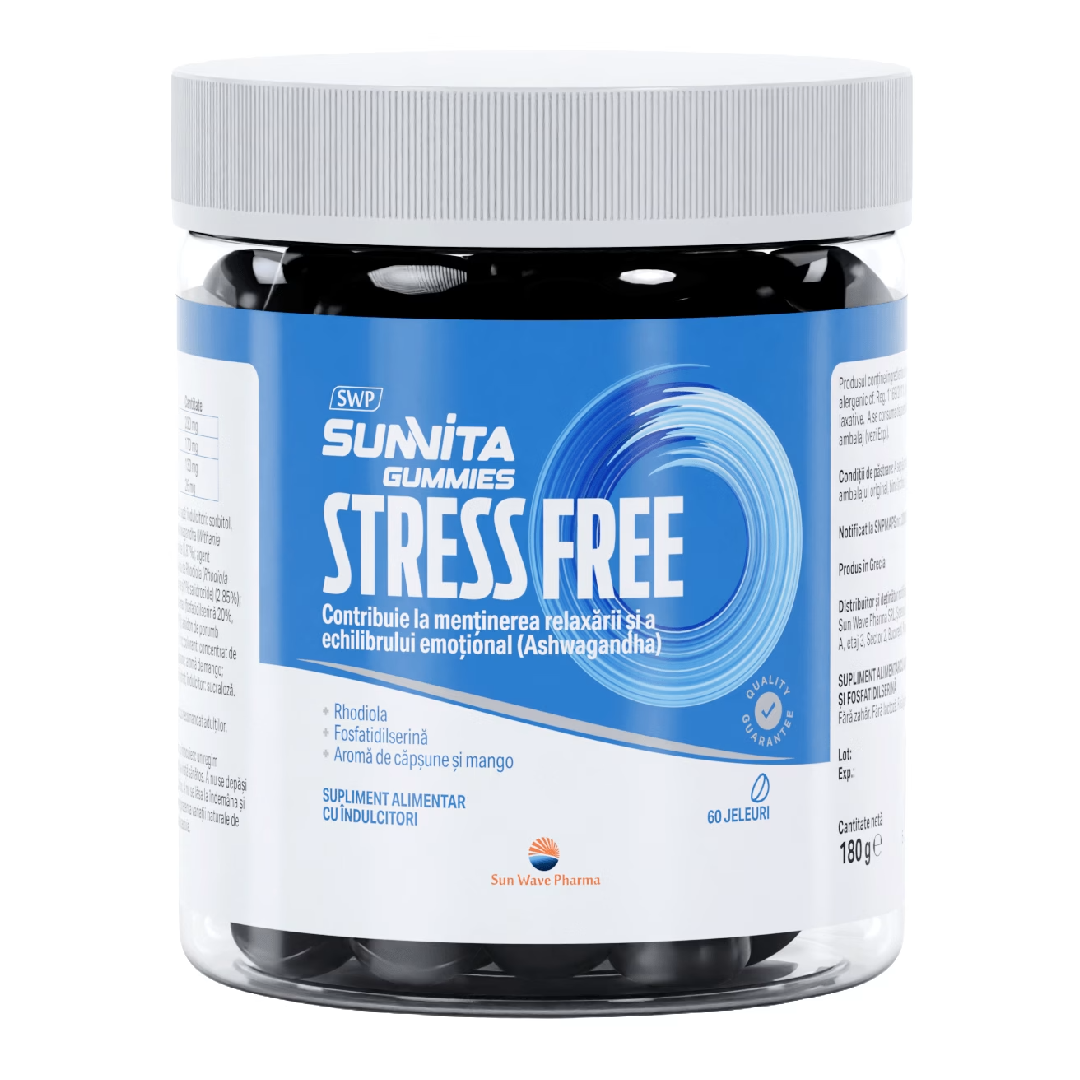 Review Jeleuri anti-stres Sunvita Gummies Stress Free, 60 jeleuri, Sun Wave Pharma - Verificat 100% Vitamine și suplimente > Vitamine și suplimente > Sistem Nervos > Vitamine și suplimente > Sistem Nervos > Stres și Anxietate springfarma.com