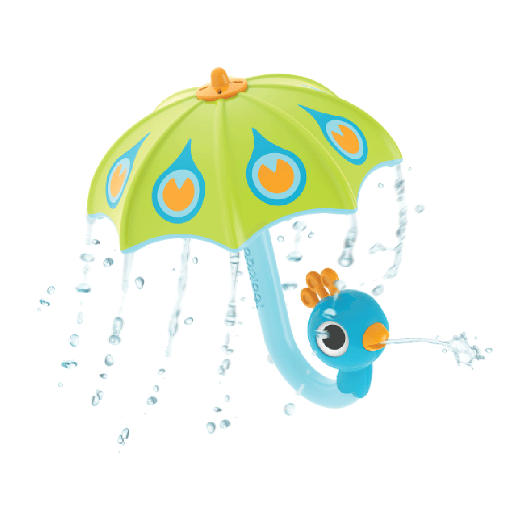 Jucarie baie umbrela paunul jucaus, verde, +18 luni, YOOKIDOO 