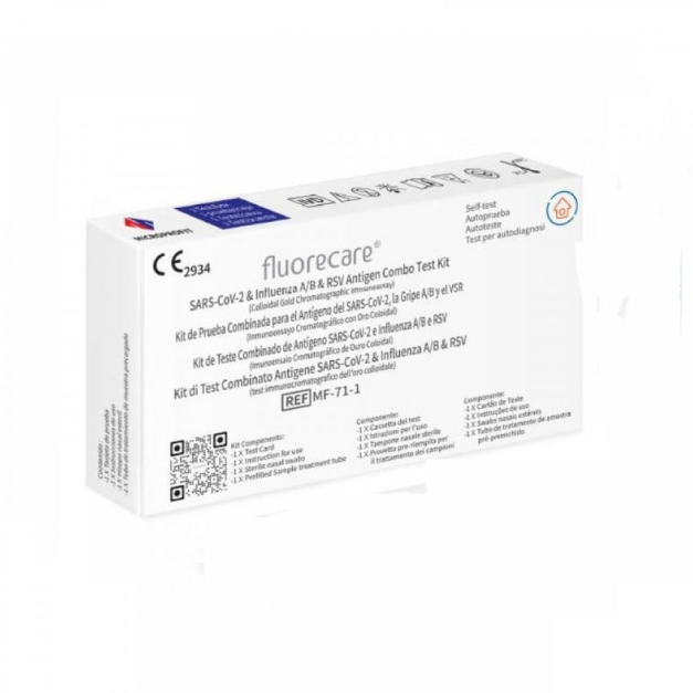 Test rapid combo 4 in 1 Gripa A+B/ Covid19/RSV, Fluorecare, 1 test/cutie