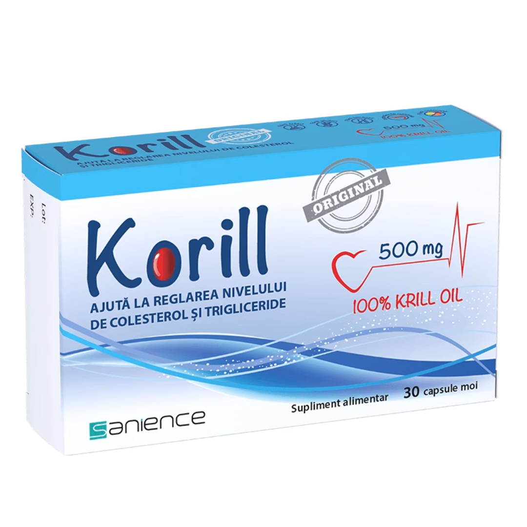 Korill ulei pur de krill, 500 mg, 30 capsule