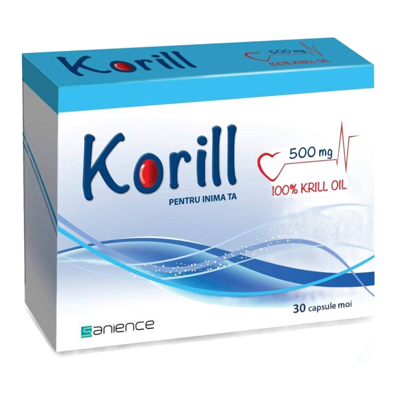 Korill ulei pur de krill, 500 mg, 30 capsule