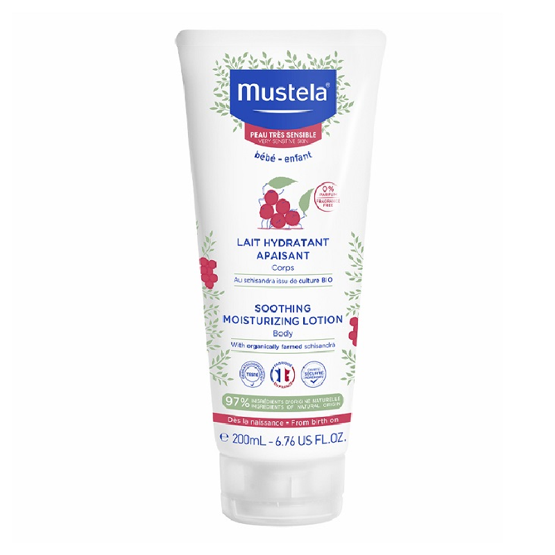 Lapte hidratant calmant pentru piele sensibila, 200 ml, Mustela