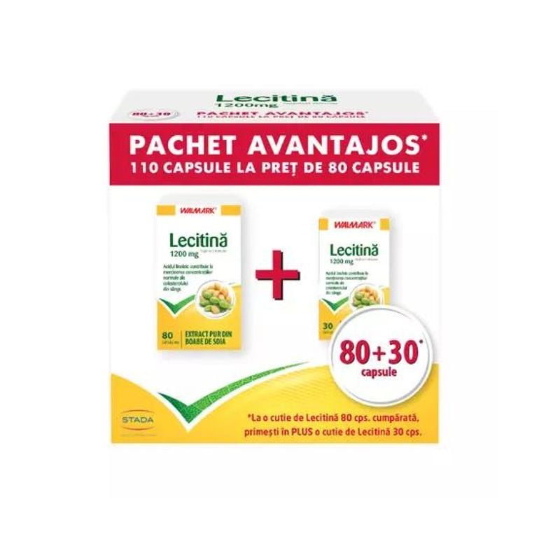 Pachet Lecitina 1200 Mg, 80 + 30 Capsule, Walmark