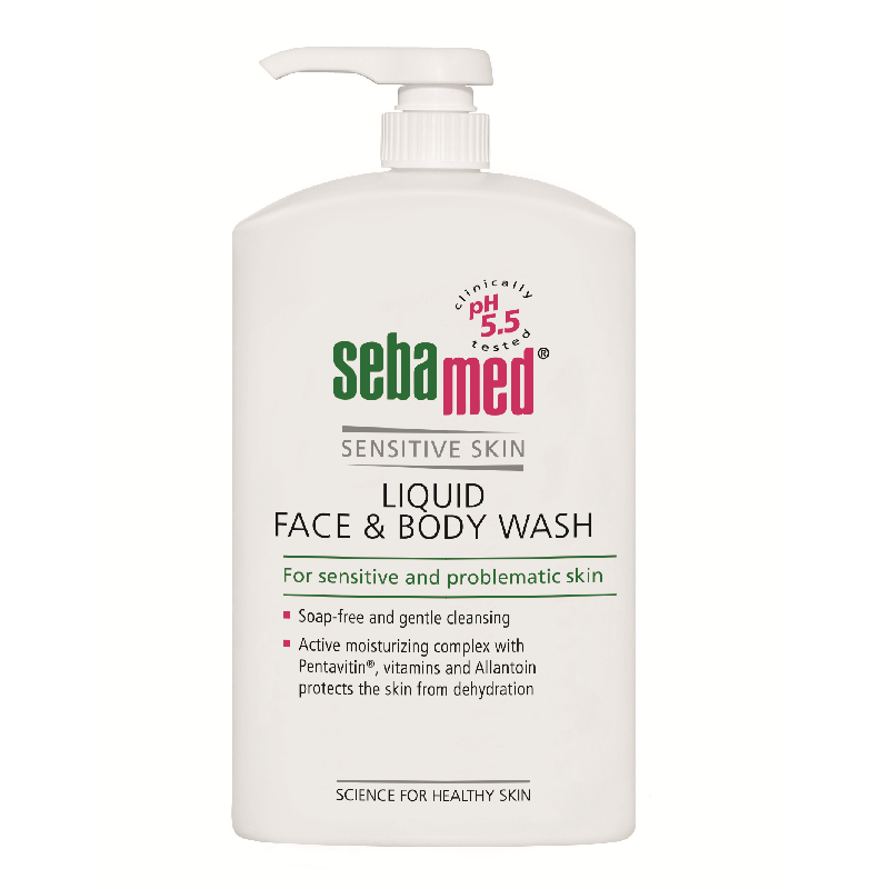 Lichid dermatologic de curatare fata si corp, 1000 ml, Sebamed