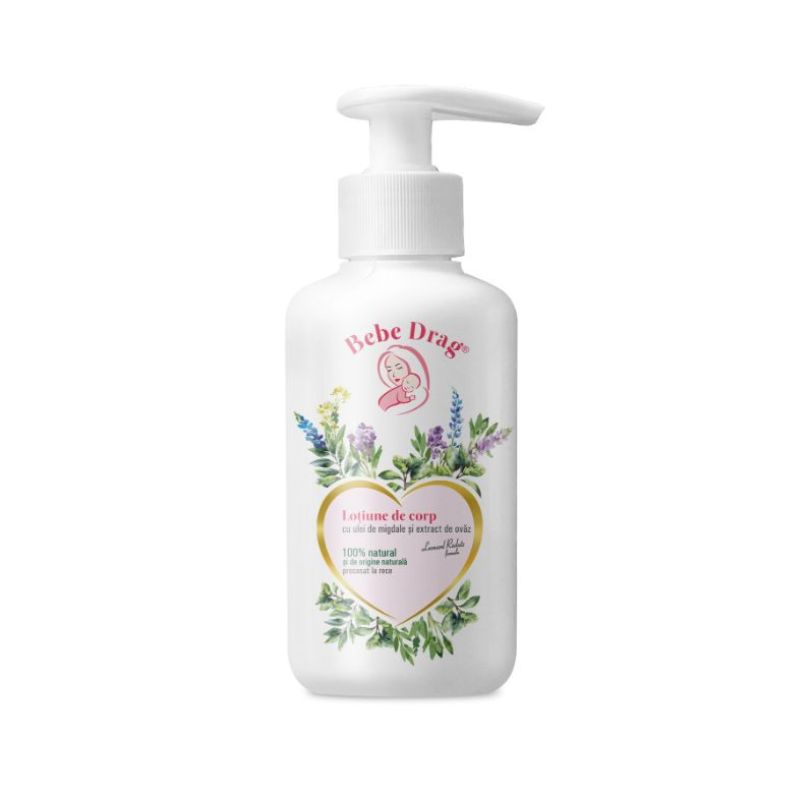 Lotiune de corp cu Ulei de Migdale si Extract de Ovaz Bebe Drag, 250 ml, VivaNatura 250 imagine noua