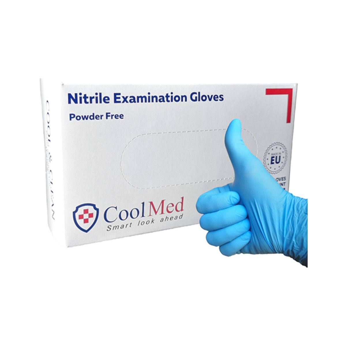 Manusi examinare nitril albastre x 100 buc, CoolMed - S