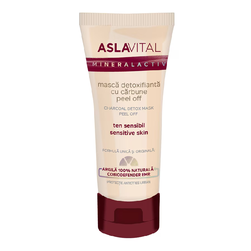 Masca detoxifianta cu carbune Peel-Off, 100 ml, AslaVital