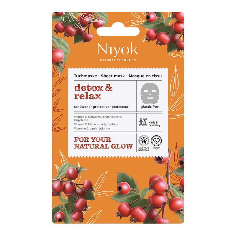 Masca de fata tip servetel Detox&Relax, 10 ml, Niyok