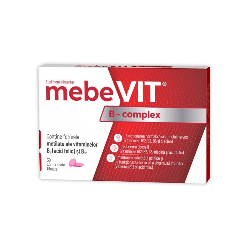 MebeVit B-Complex, 30 comprimate, Zdrovit B-Complex imagine noua