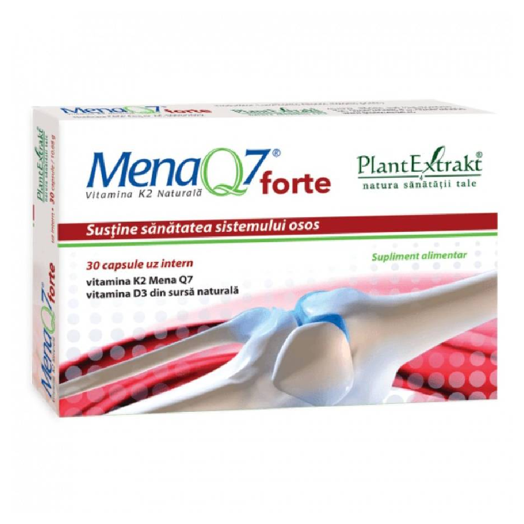 Mena Q7 forte Vitamina K2 Naturala, 30 capsule, Plantextrakt