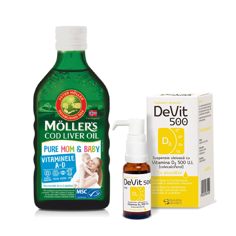 Devit 500 susp uleioasa cu Vit D3 500UI cu picurator. 20ml