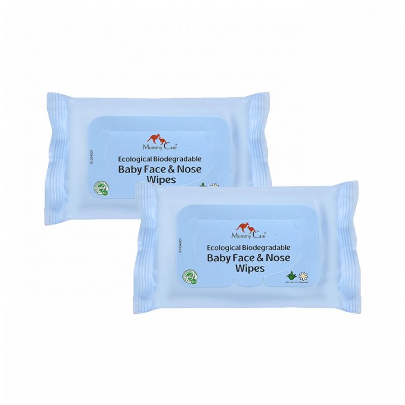 Pachet servetele umede biodegradabile pentru fata si nas, 2 * 24 bucati, Mommy Care biodegradabile imagine noua