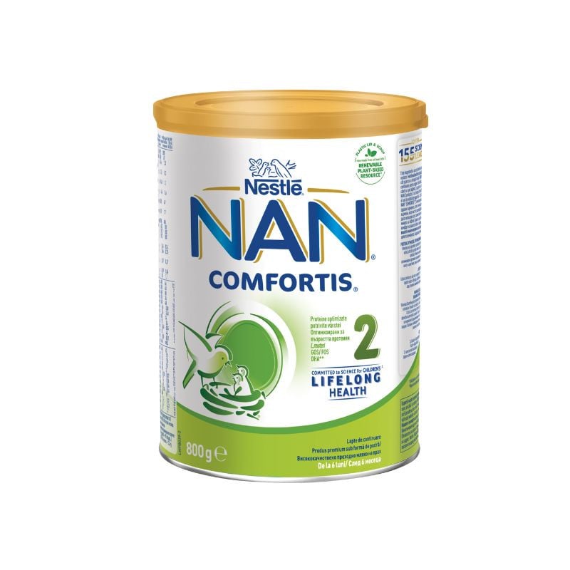 Formula de lapte praf NAN Comfortis 2, de la 6 luni, 800 g, Nestle Hrana bebe si copii
