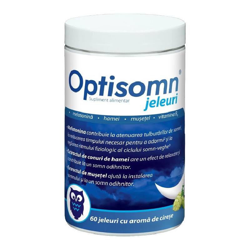 Optisomn, 60 jeleuri gumate cu aroma de cirese, Zdrovit