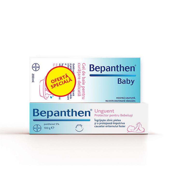 Pachet Bayer Bepanthen Unguent, 100g + Bepanthen Baby Gel de baie, 200ml Igiena piele si par 2023-09-23