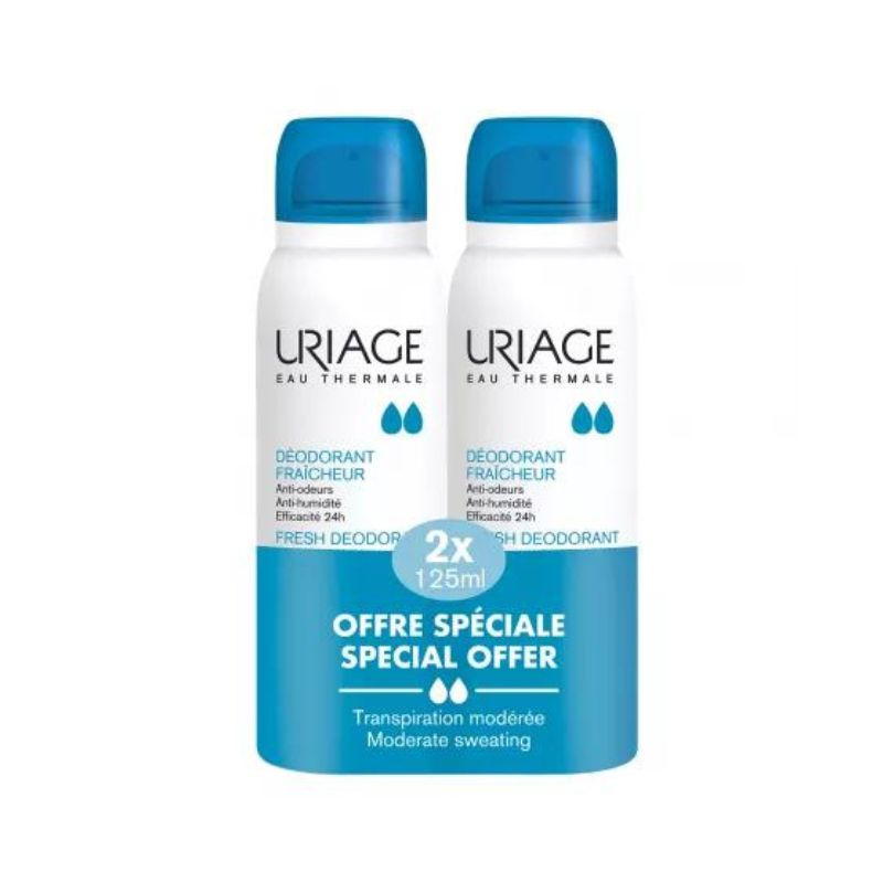 Pachet Deodorant spray cu piatra de alaun, 2×125 ml, Uriage 2x125 imagine noua