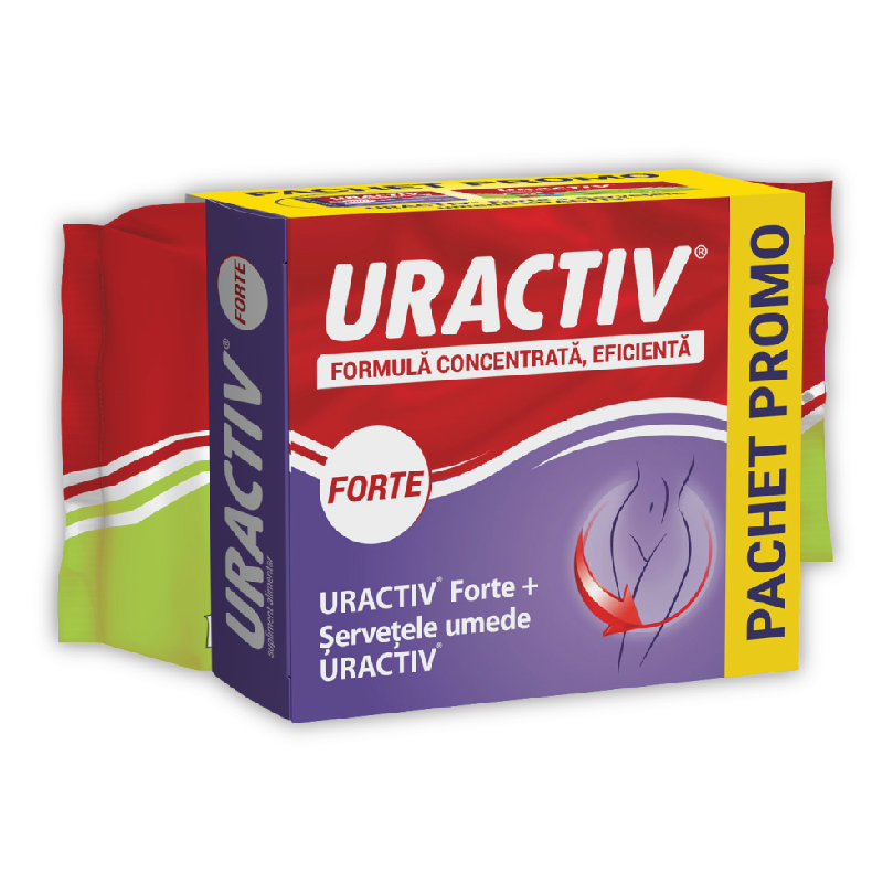 Pachet Uractiv Forte, 20 comprimate si Servetele umede Uractiv, 20 bucati, Terapia Pachet Uractiv Forte, 20 comprimate si Servetele umede Uractiv, 20 bucati, Terapia