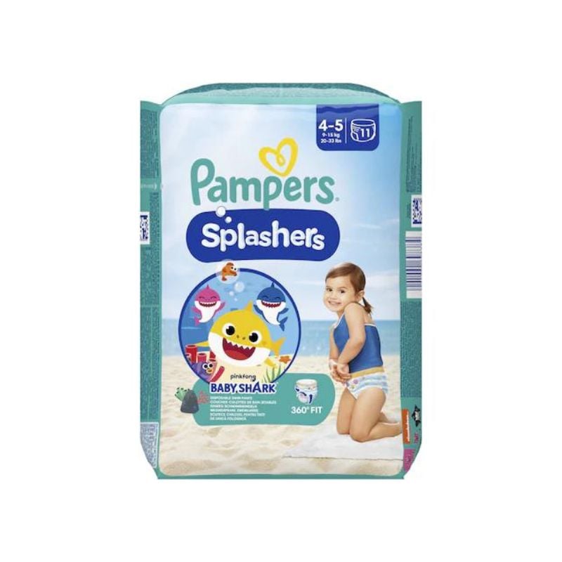 Scutece Chilotel Pentru Apa Splashers Baby Shark, Marimea 4-5, 9-15 Kg, 11 Bucati, Pampers