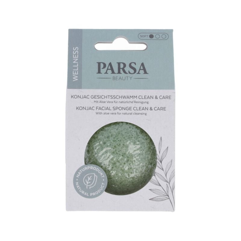 Burete Fata Konjac Curatare Si Exfoliere, Verde, 1 Bucata, Parsa