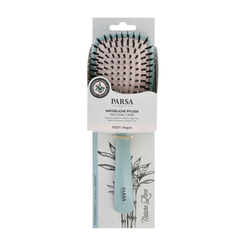 Perie de par paddle Care Brush Organic, menta, 1 bucata, Parsa